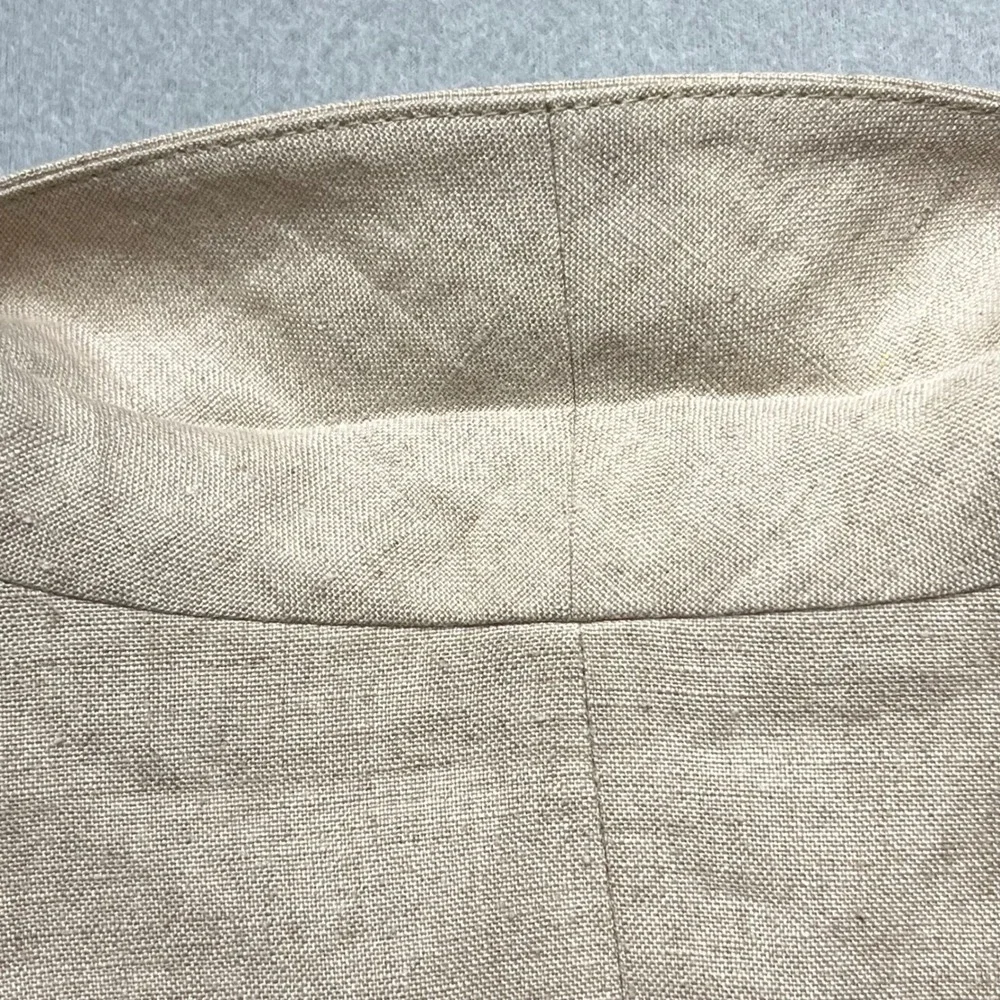 Valerie‎ Stevens Blazer Pure Linen Beige Oatmeal Two Button Suit Jacket coat